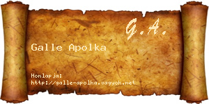 Galle Apolka névjegykártya